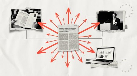 Colaj editorial: o lucrare de cercetare care se răspândește prin reviste, conferințe și online — diseminare în Horizon Europe