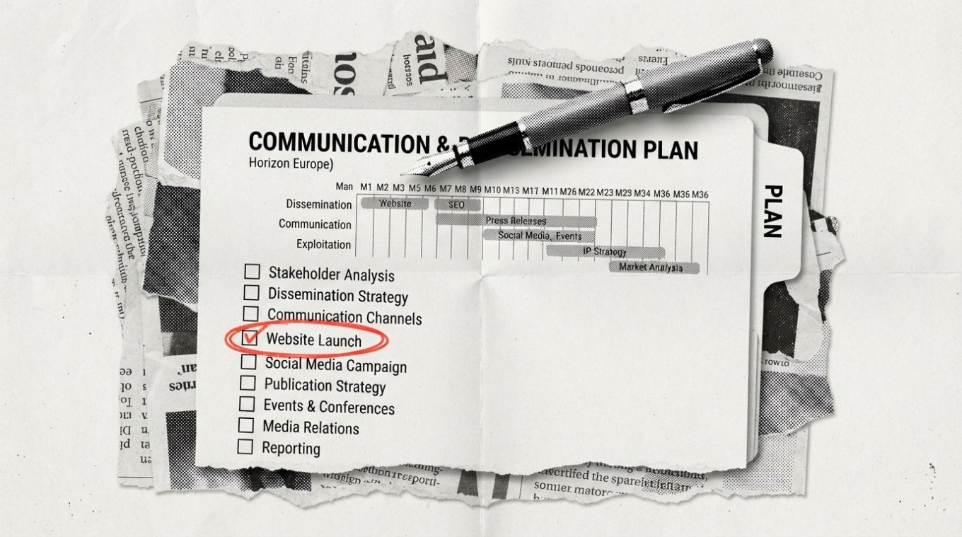 Colaj editorial: un plan de comunicare și diseminare Horizon Europe cu checklist și cronogramă