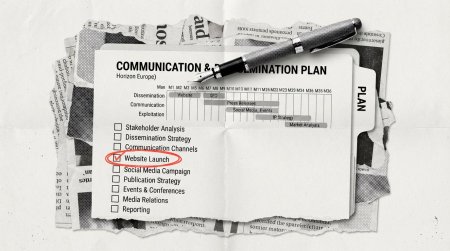 Colaj editorial: un plan de comunicare și diseminare Horizon Europe cu checklist și cronogramă